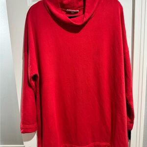 bryn Walker Vibrant Red Cowl Neck Sweater